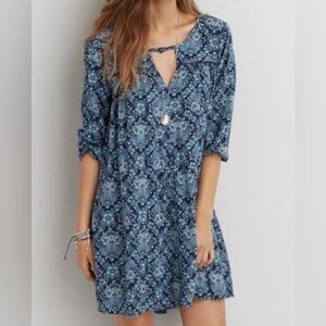 American Eagle blue tunic dress, small